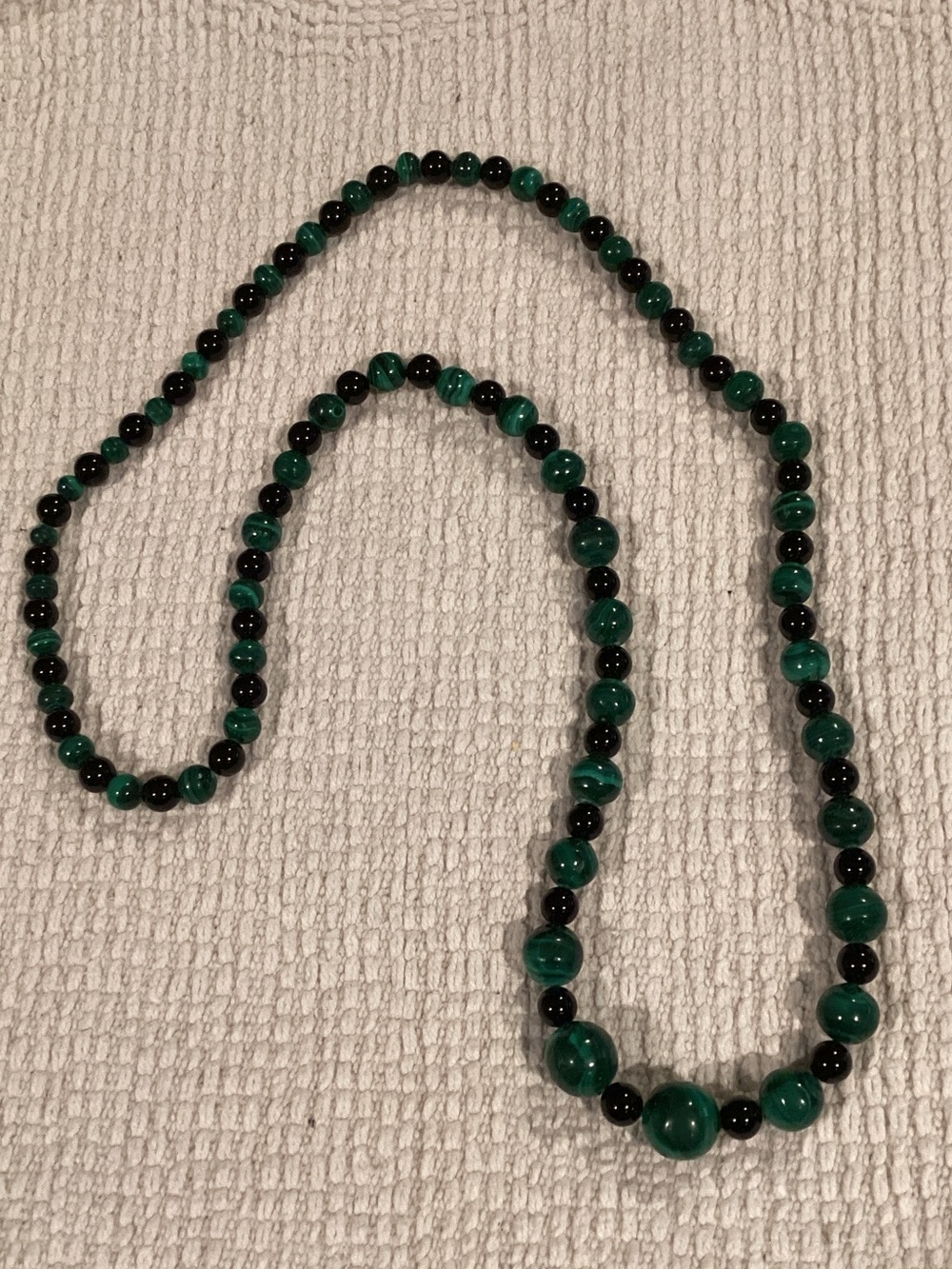 Black and green stone necklace